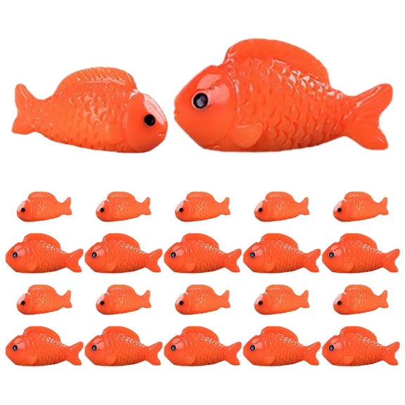IDEANATEGRATE Miniature Fish Figurines 36Pcs Resin Tiny Fish Garden Decor Aquarium Decorations Red Mini Animals