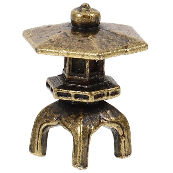 IDEANATEGRATE Miniature Pavilion Model Mini Pavilion Statue Copper Alloy High Simulation Home Garden 1Set