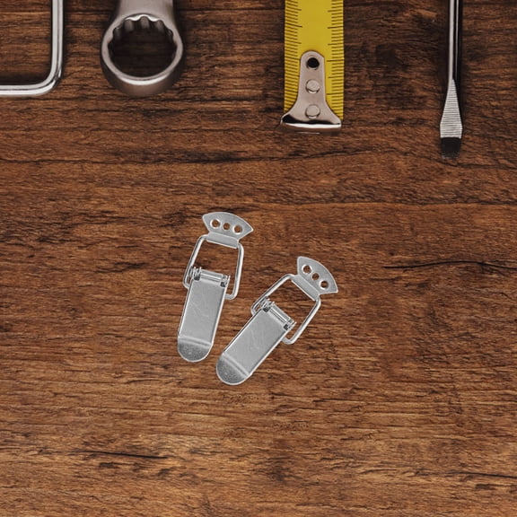 IDEANATEGRATE Nickel Plated Iron Spring Latch Lock Buckle for Securing Box Cabinet 3.5x1.3x0.4in