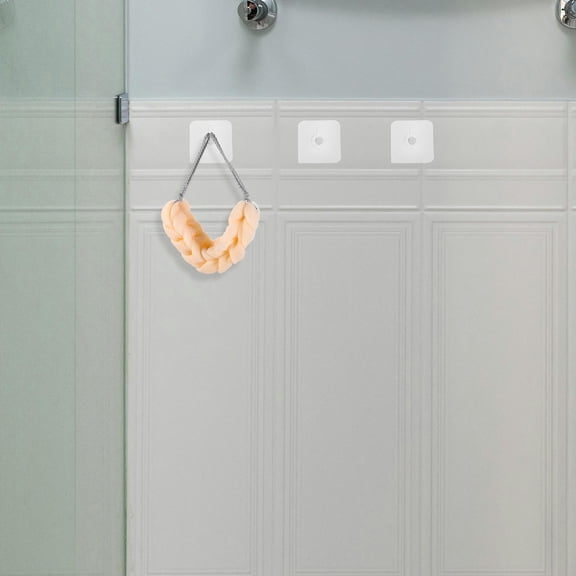 IDEANATEGRATE No Damage Wall Hangers 10Pcs Self Adhesive Screw Hooks Transparent Square Shape Stainless Steel for Homeowners