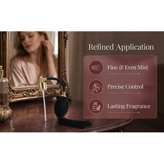 IDEANATEGRATE Perfume Bottle Spray Pump Black Airbag Design Fine Mist Spray Cap Replacement for Bottles