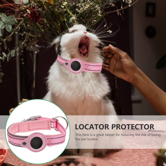 IDEANATEGRATE Pink Pet Collar Protector Anti-Lost Locator Reflective Night Use