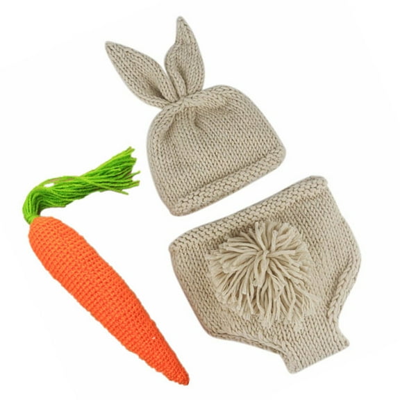 IDEANATEGRATE Photography Props for Kids Knitted Costume Set Assorted Color 1Set 21X16X0.4in