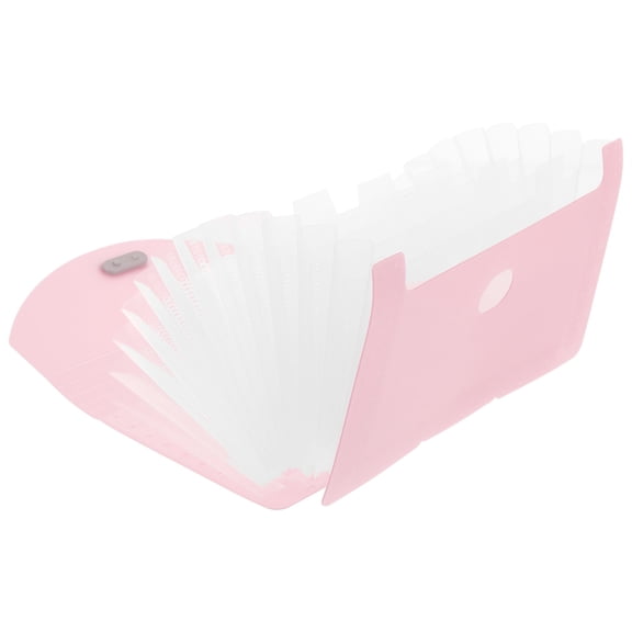 IDEANATEGRATE Pink Accordion File Folder for Document Storage 1Pcs 11.8x4.5x0.6in