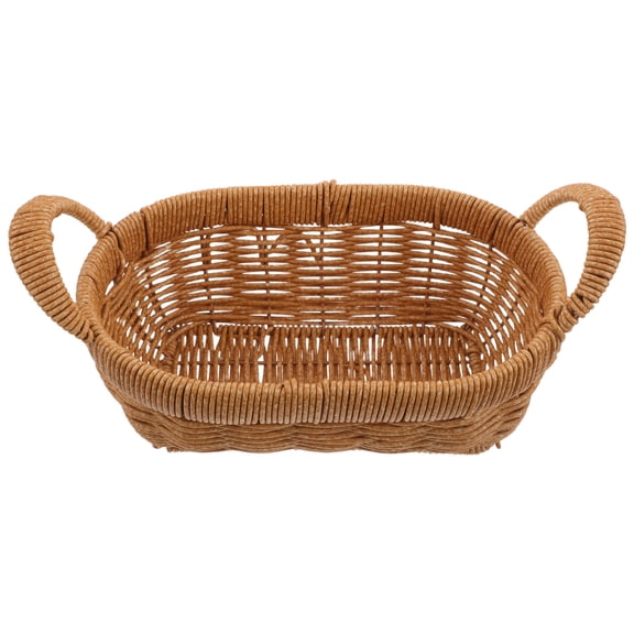 IDEANATEGRATE Plastic Bread Basket with Handle 24x13x11cm for Home and Restaurant