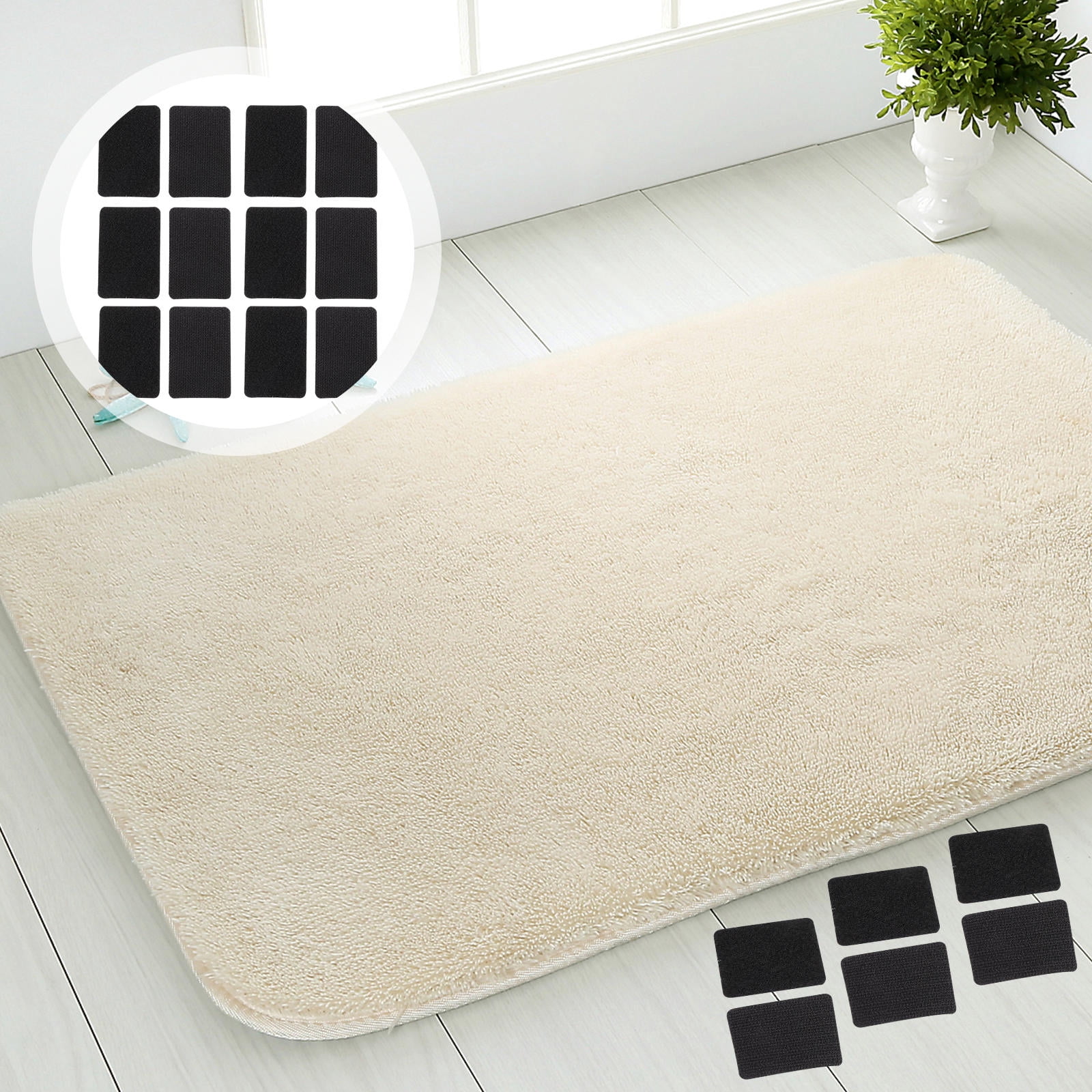 IDEANATEGRATE Rug Corner Grippers 12Pcs Non Slip for Indoor Use PVC ...