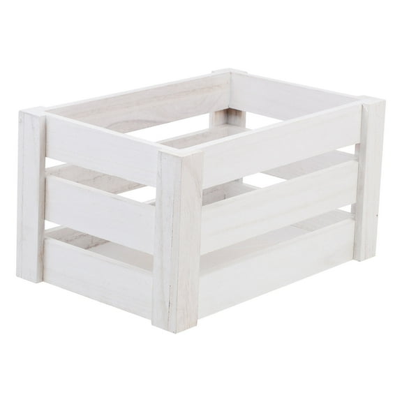 IDEANATEGRATE Rustic Style Wood Crate for Living Room Small Decorative Storage .7X7.8X6.3In