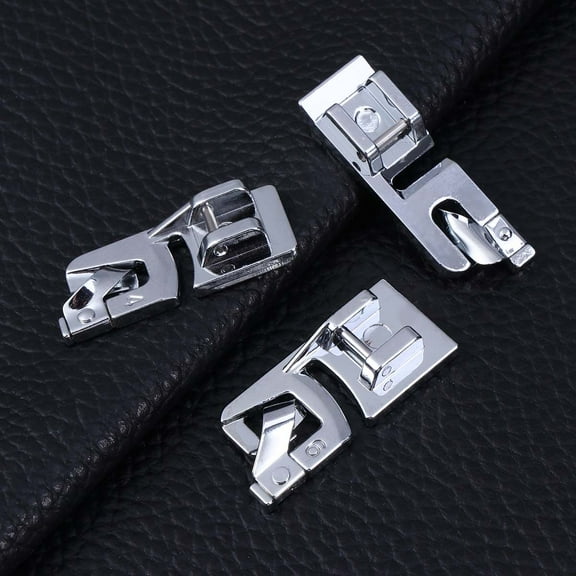 IDEANATEGRATE Sewing Machine Presser Feet Set 3Pcs Silver Metal for Lightweight Fabric Easy to Install