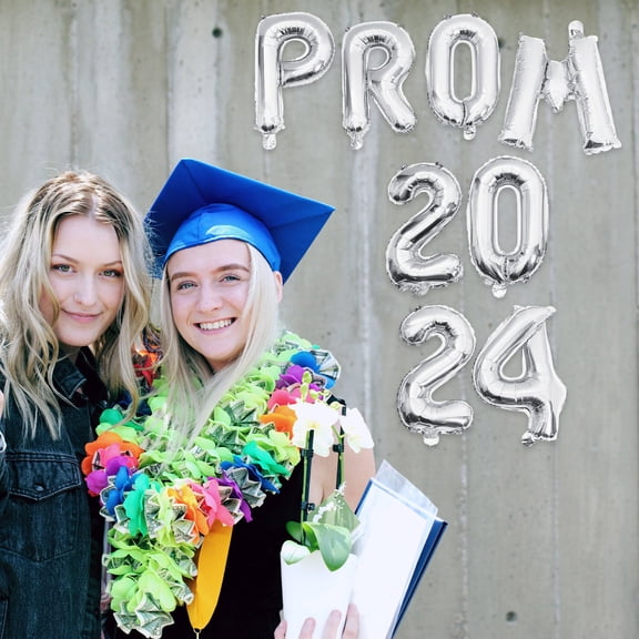 IDEANATEGRATE Silver Round Aluminum Foil Balloons 1Set for Prom Party Favors and Graduation Party Decorations