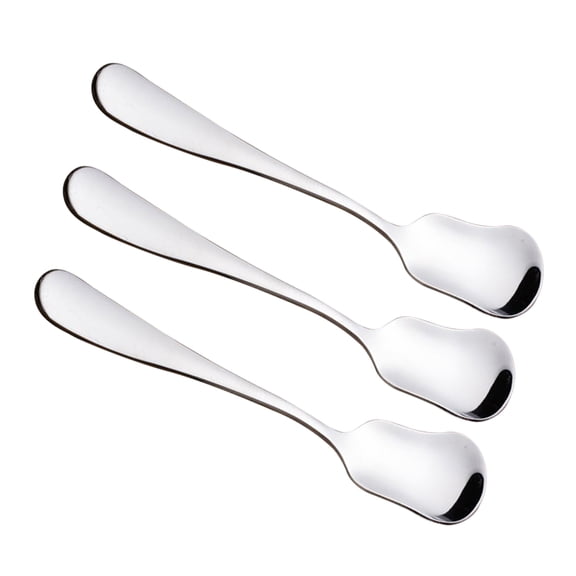 IDEANATEGRATE Stainless Steel Dessert Spoon for Home Use Silver Color 3 Pieces and 4.5 Inches