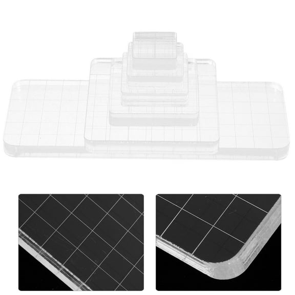 IDEANATEGRATE Transparent Acrylic Stamp Block 6Pcs for Precise Placement and Card Making