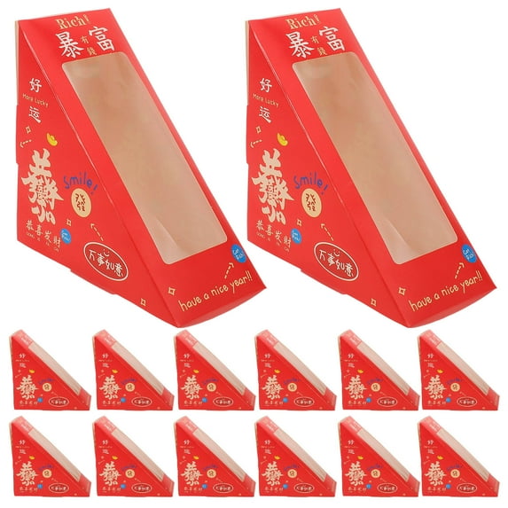 IDEANATEGRATE Triangle Dessert Box 100pcs Sandwich Packaging Cardboard Paper Containers Cake Triangle Cake Container