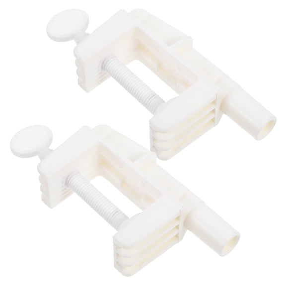IDEANATEGRATE White Abs Desk Clamp Mounting Bracket 2Pcs for Under Desk Computer Mount