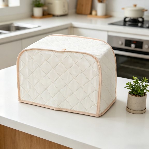 IDEANATEGRATE White Bread Maker Cover, White Polyester Appliance Protector for Home Kitchen Countertop Bread Machine