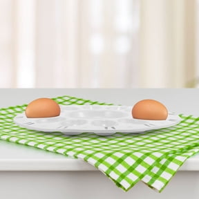 IDEANATEGRATE White Ceramic Egg Dish for Deviled Eggs Catering and Home Use with Convenient Compartments