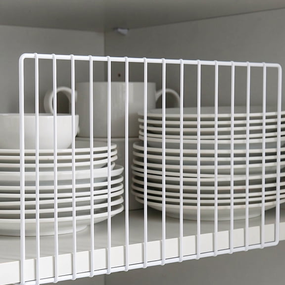 IDEANATEGRATE 2pcs White Wire Shelf Divider for Closet Organizer, Iron Modular