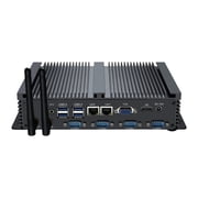 IDEARACE Powerful Fanless Mini PC, i5 2 Cores CPU Industrial Desktop Computer, 8GB RAM+128GB SSD, 4xCOM RS232, 2xNICs, HD, VGA, WiFi, Full Metal Case, Windows 11 Pro