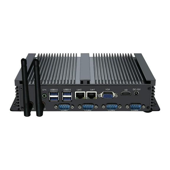 IDEARACE Powerful Fanless Mini PC, i5 2 Cores CPU Industrial Desktop Computer, 8GB RAM+128GB SSD, 4xCOM RS232, 2xNICs, HD, VGA, Wifi, Full Metal Case, Windows 11 Pro