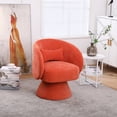 thumbnail image 1 of IDEASY Swivel Round Barrel Chair, 360-Degree Accent Armchair for Living Room, Bedroom, 26.4" x 24.2" x 30.7", Linen, Orange, 1 of 6
