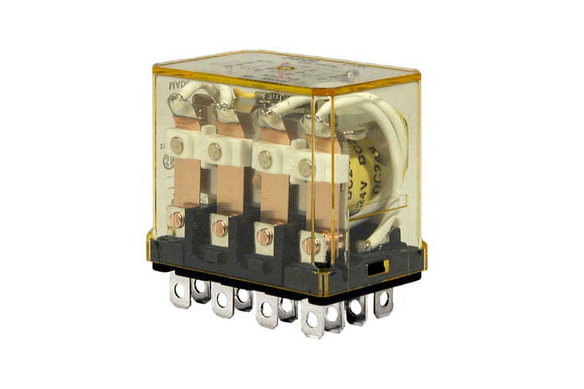 IDEC RH4B-ULAC24V Power Relay, 4PDT, 24VAC, 10A, Plug in