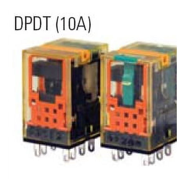 IDEC RU2S-C-A110 Blade TERMINALS, NO Latching Lever, Color Coded, SNAP-ON Marking Plates, Universal Relay, DPDT Contact, 120 VAC