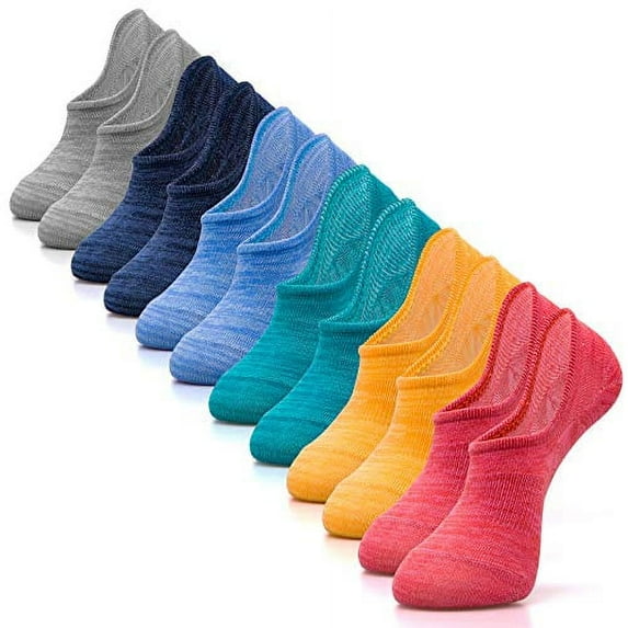 IDEGG Adult Women and Men No Show Socks Anti-Slid Athletic Casual Socks 6 Pairs