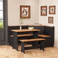 thumbnail image 1 of IDEK Breakfast Nook Table Set for Kitchen - Space Saving L Shaped Corner Dining Table Set with Bench Seating for Dining Room Apartment,Black and Brown, 1 of 7