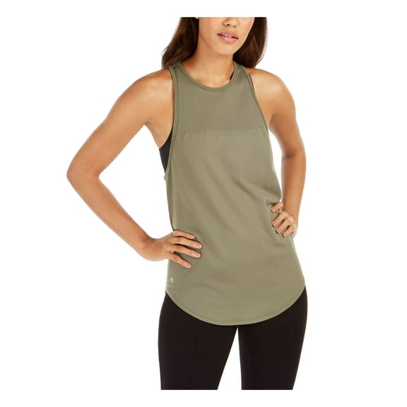 IDEOLOGY $29 Womens New Green Jewel Neck Sleeveless Casual Top M B+B