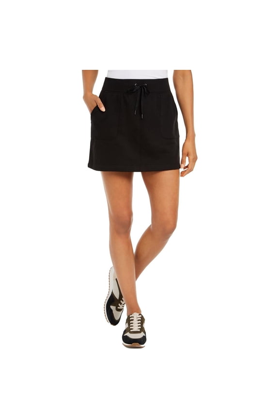 $39.50 Womens New Black Pocketed Mini A-Line Active Wear Skirt XL B+B