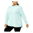thumbnail image 1 of IDEOLOGY Womens Aqua Ribbed Long Sleeve Crew Neck Top Plus 2X, 1 of 4