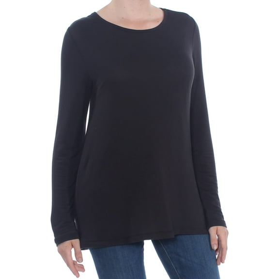 IDEOLOGY Womens Black Cutout Back Long Sleeve Jewel Neck Top M