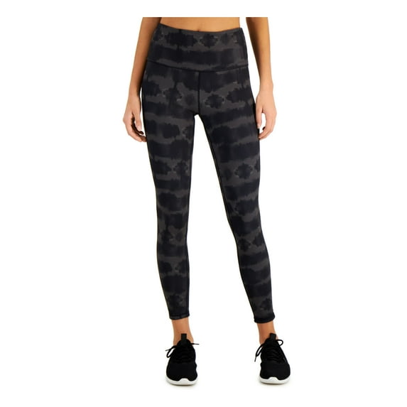 IDEOLOGY Womens Black Stretch Moisture Wicking Reversible Compression Tie Dye Active Wear High Waist Leggings XL