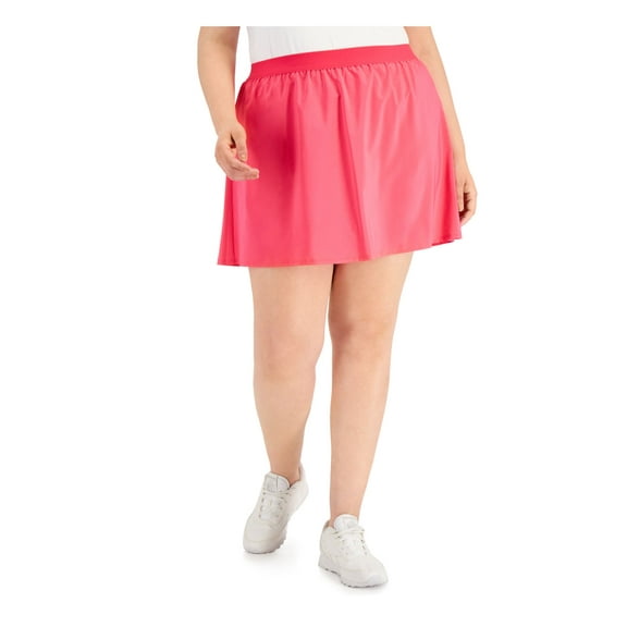 IDEOLOGY Womens Pink Pocketed Pull-on Elastic Waist Short A-Line Skort Plus 2X