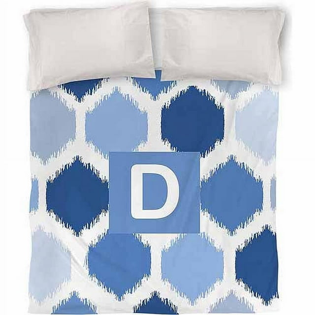 IDG Batik Monogram Duvet Cover, Blue