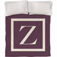 thumbnail image 1 of IDG Classic Block Monogram Duvet Cover, Eggplant, 1 of 2