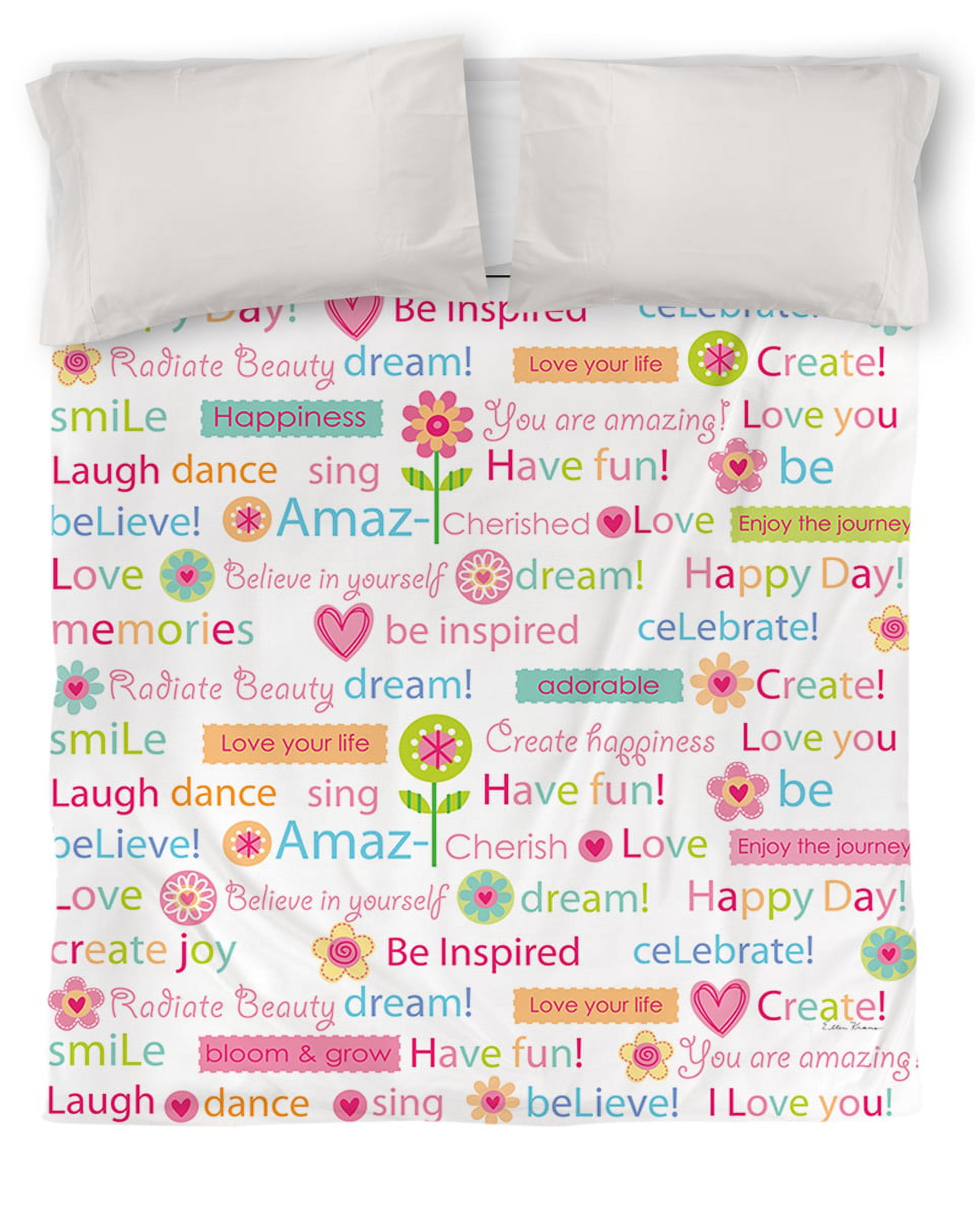 IDG Happy Day Words Duvet Cover