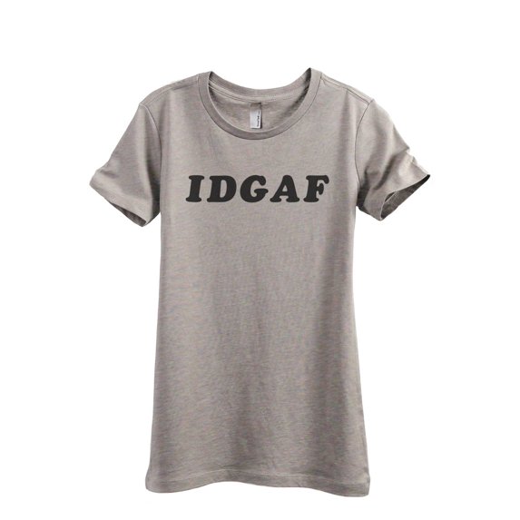 IDGAF I Don't Give A F*CK Women's Fashion Relaxed T-Shirt Tee Heather Tan Medium