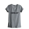 thumbnail image 1 of IDGAF I Don't Give A F*CK Women's Fashion Relaxed V-Neck T-Shirt Tee Heather Grey Small, 1 of 5