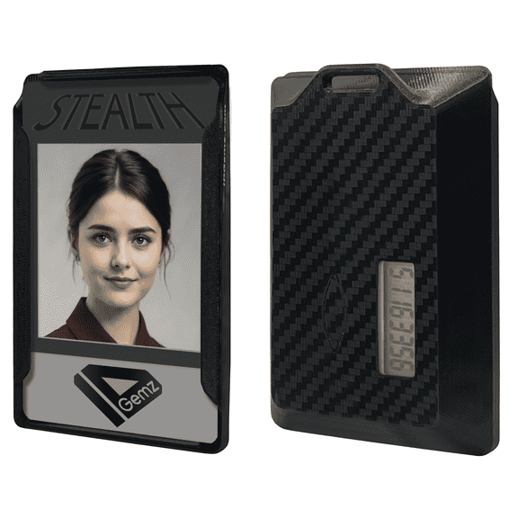 IDGemz Badge Holder for HID OTP Mini Token - Stealth Black - Holds up to 4 Badges