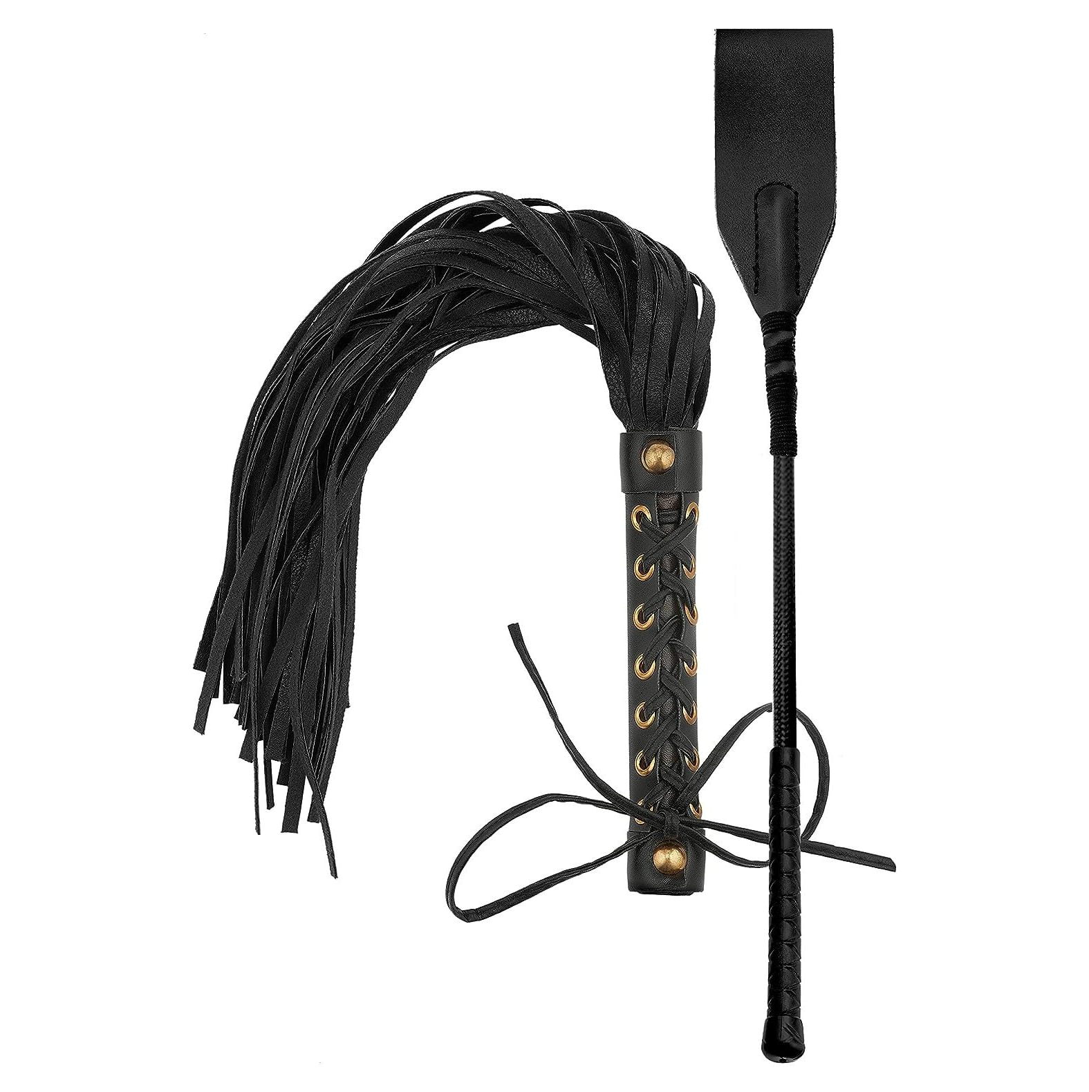 IDIN Horse Whip 18" Crop 18", Leather Crop Whip, Horse Whips and Crops