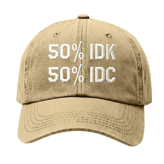 IDK IDC & Idgaf Hat Embroidered Baseball Cap Funny Adjustable Distressed Cotton Baseball Hat for Men Women