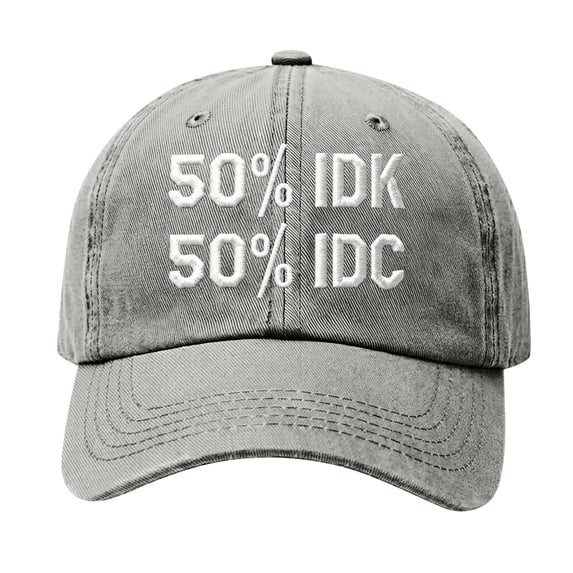 IDK IDC & Idgaf Hat Embroidered Baseball Cap Funny Adjustable Distressed Cotton Baseball Hat for Men Women