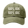 thumbnail image 1 of IDK IDC & Idgaf Hat Embroidered Baseball Cap Funny Adjustable Distressed Cotton Baseball Hat for Men Women, 1 of 6