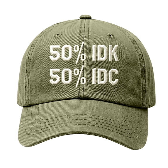 IDK IDC & Idgaf Hat Embroidered Baseball Cap Funny Adjustable Distressed Cotton Baseball Hat for Men Women