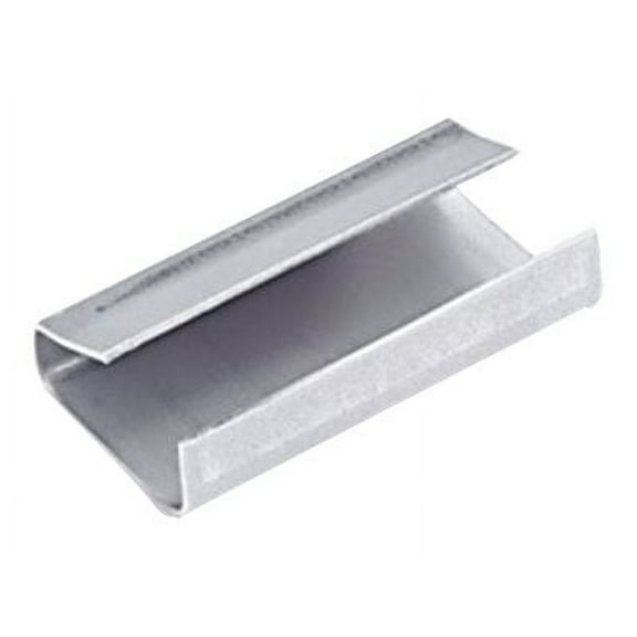 IDL Packaging 1/2" Heavy Duty Open Seals for Polypropylene (PP) Strapping, 1.25" Length, Box of 1000