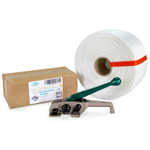 IDL Packaging 1/2" Woven Cord Strapping Kit, PRO - All You Need to Strap a Pallet