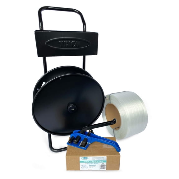 IDL Packaging 1" Composite Cord Strapping Kit with Dispenser - All You Need to Strap a Pallet