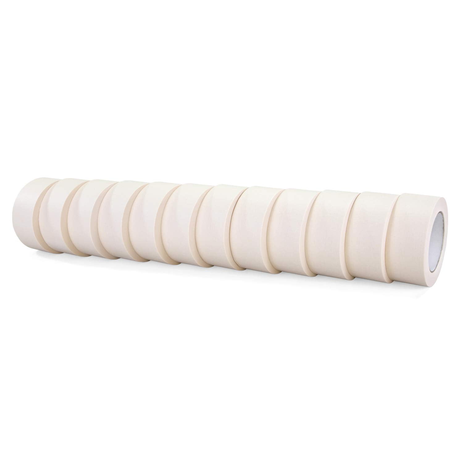 IDL Packaging 12 Rolls of 2" x 60 yards White Masking Tape for General Purpose, Natural Rubber