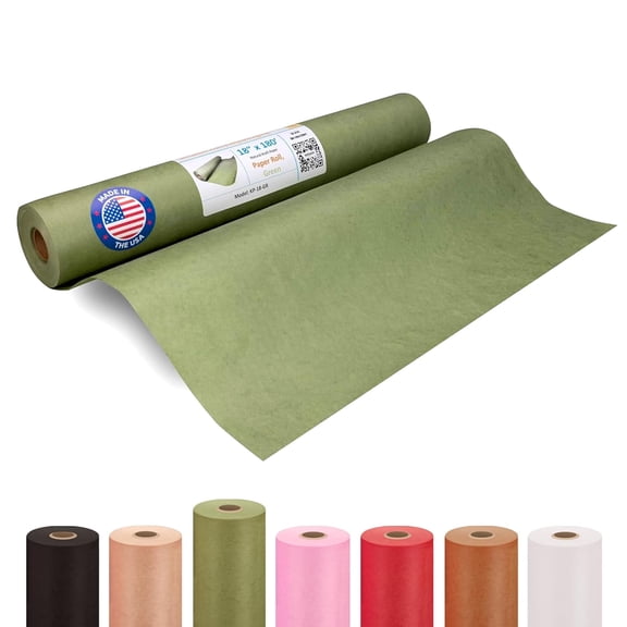 IDL Packaging 18" x 180' Paper Roll, Green