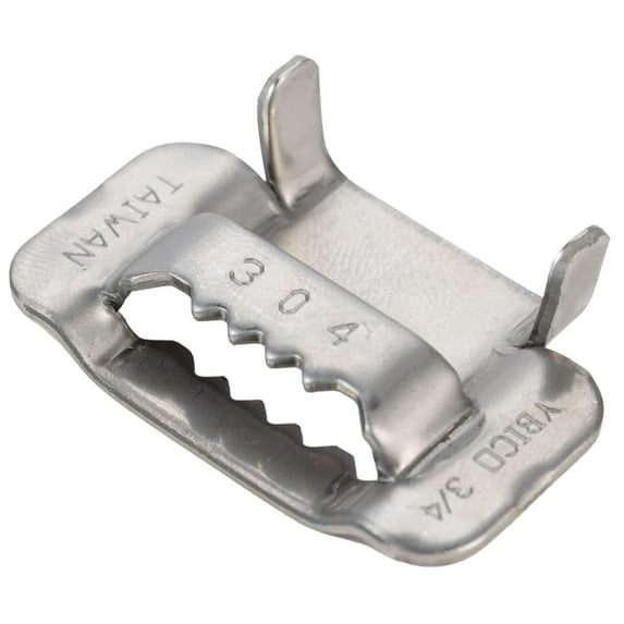 IDL Packaging 3/4" Open 304 Stainless Steel Ear-Lokt Buckle - Pack of 100